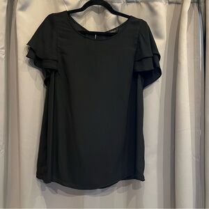 Black Ruffle Sleeve Women’s Top